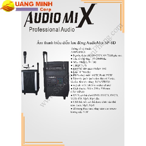 Thiết bị âm thanh lưu động AudioMix SP-8D